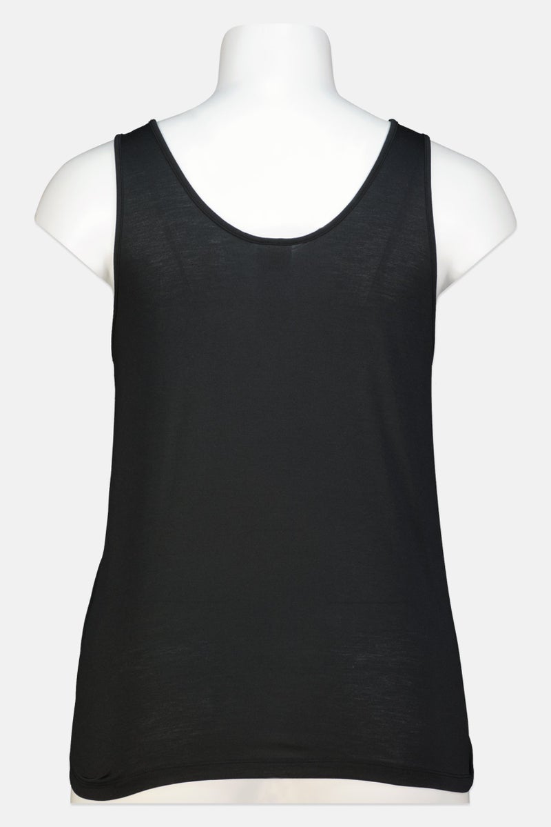 Reebok تي شيرت تدريب بلا أكمام للنساء بحجم كبير، أسود - Image 2